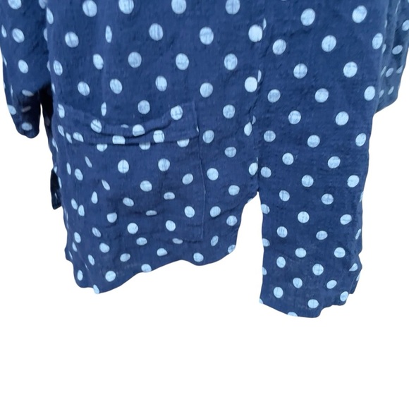 Flora Ashley blue and white polkadot oversized top size extra small - Picture 5 of 11